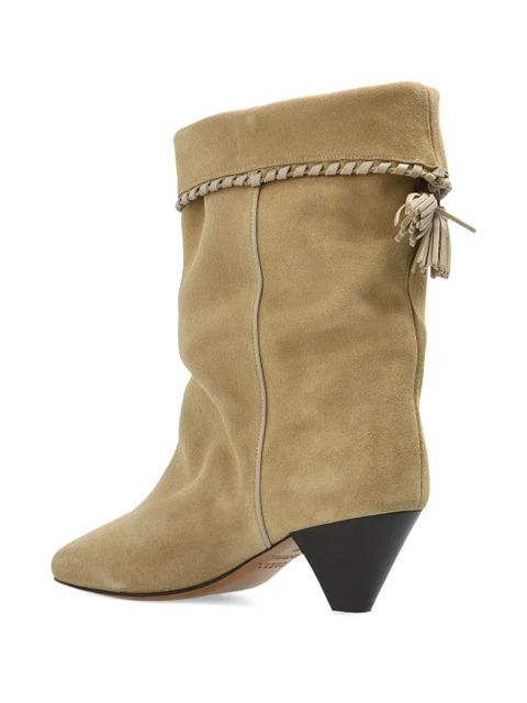 ISABEL MARANT Dalby braided-detail pointed-toe boots - Neutrals