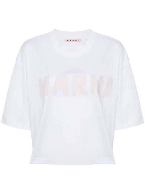 Marni cropped organic cotton T-shirt - White - zdjęcie produktu nr 1