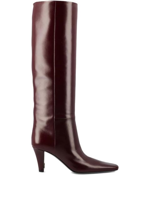 Saint Laurent 75mm Jill leather boots - Red - zdjęcie produktu nr 1