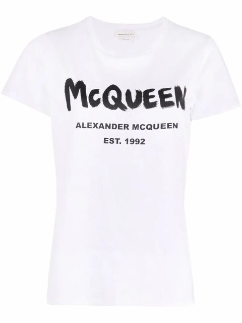 Alexander McQueen logo-print cotton T-shirt - White - zdjęcie produktu nr 1