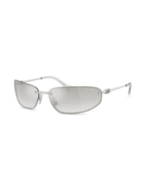 Miu Miu Eyewear wraparound-frame sunglasses - Silver - zdjęcie produktu nr 2