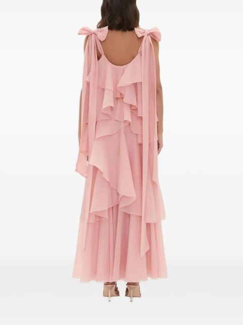 Aje Gracie ruffled bow maxi dress - Pink
