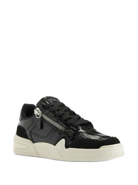 Giuseppe Zanotti crocodile print zip trainers - Black - zdjęcie produktu nr 2