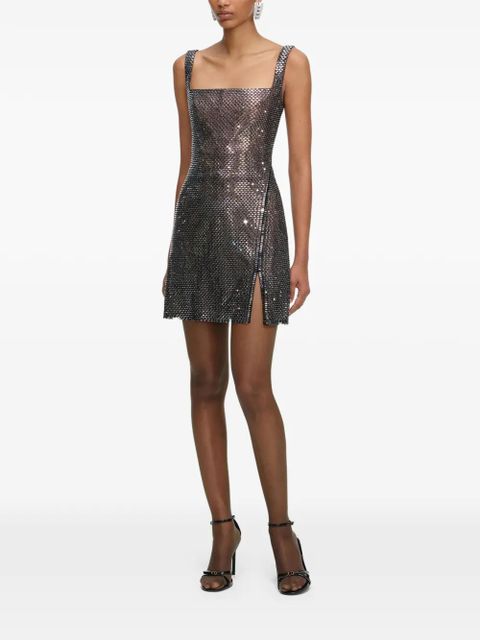 Self-Portrait rhinestone-embellishment mini dress - Black