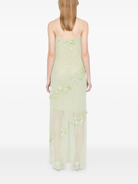Blumarine embroidered tulle maxi dress - Green - zdjęcie produktu nr 2