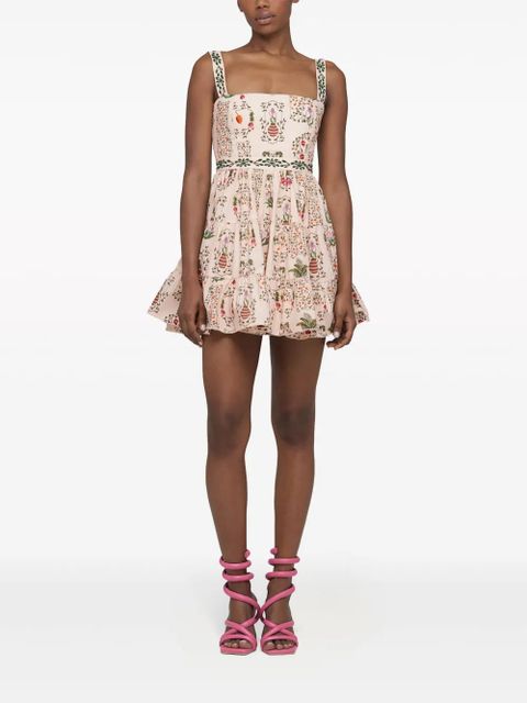 Agua By Agua Bendita Lima Bouquet hand-embroidered mini dress - Neutrals - zdjęcie produktu nr 2