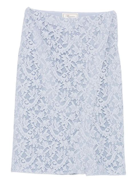 Blumarine lace floral midi skirt - Blue