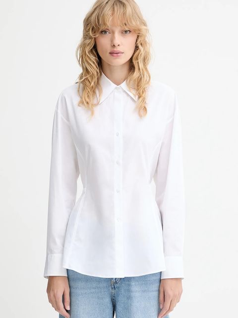 HUGO koszula bawełniana damska kolor biały regular z kołnierzykiem klasycznym 50548428 - zdjęcie produktu nr 1