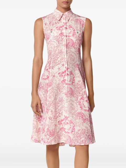Versace Underwater Barocco midi shirt dress - Neutrals