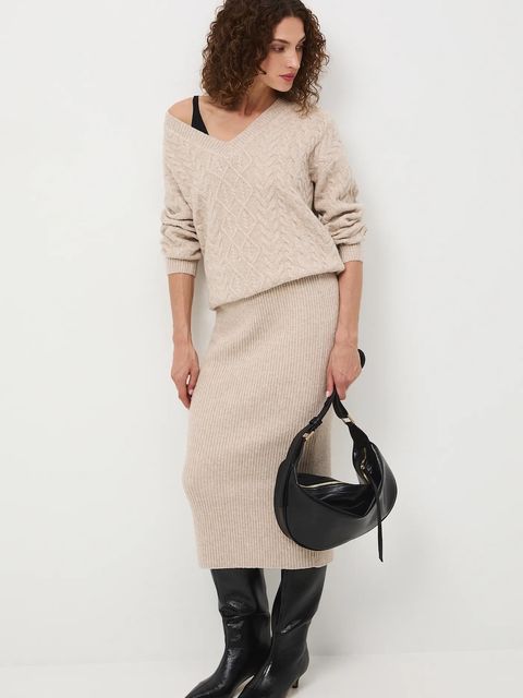 Medicine spódnica kolor beżowy maxi prosta - zdjęcie produktu nr 1