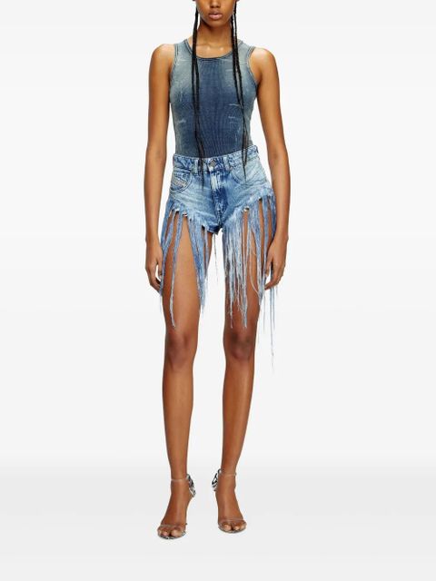 Diesel fringe-detailing shorts - Blue
