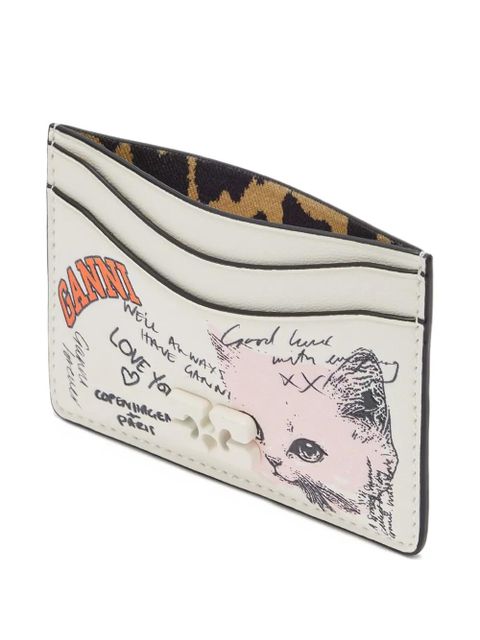 GANNI Kitty logo cardholder - Neutrals