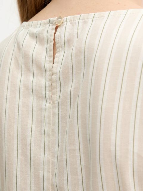 United Colors of Benetton sukienka z domieszką lnu kolor beżowy maxi rozkloszowana 48I5DV0BK