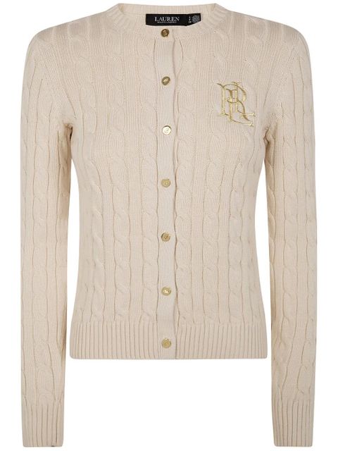 Lauren Ralph Lauren logo-embroidery cardigan - Neutrals - zdjęcie produktu nr 1