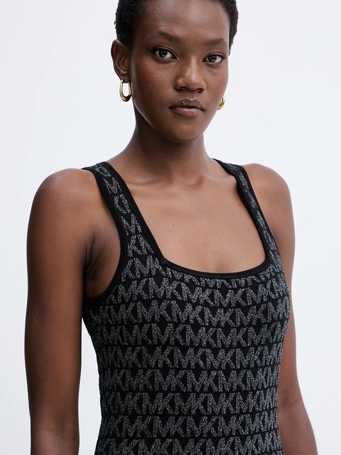 MICHAEL Michael Kors sukienka kolor czarny midi dopasowana MF5838CK0K