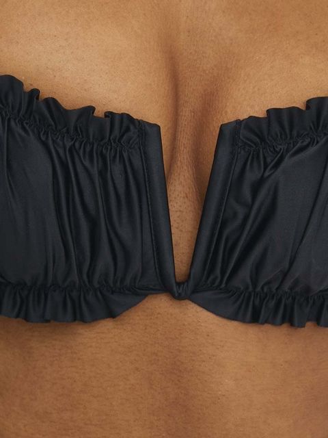 Answear.LAB biustonosz kąpielowy kolor czarny lekko usztywniona miseczka