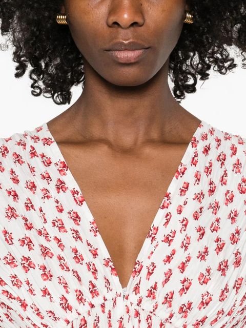 Maje floral V-neck dress - White