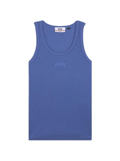 GCDS logo-embroidered tank top - Blue - zdjęcie produktu nr 1