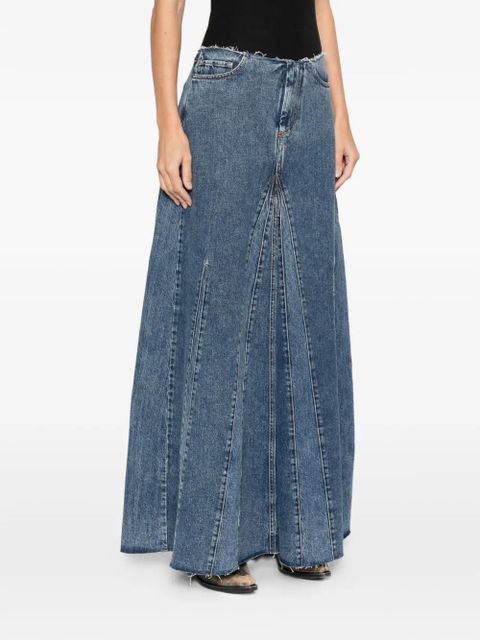OUR LEGACY Rebel panelled frayed maxi skirt - Blue