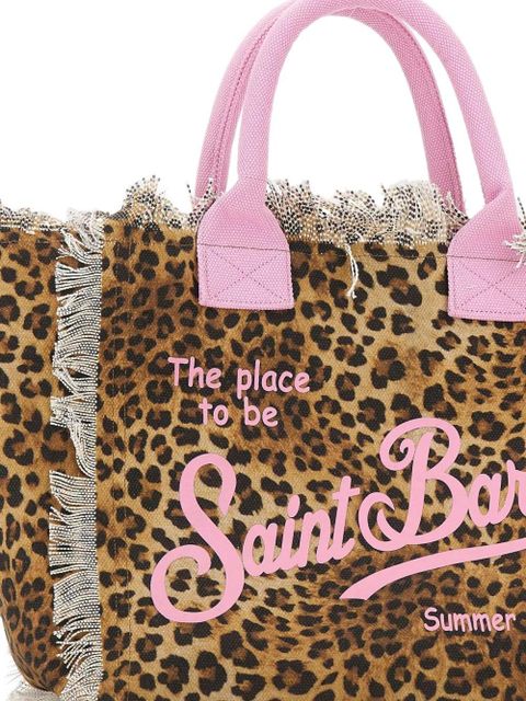 MC2 Saint Barth leopard-print fringed tote bag - Neutrals