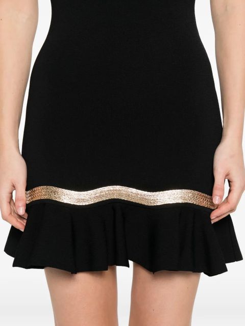 SANDRO ruffled-hem knitted dress - Black