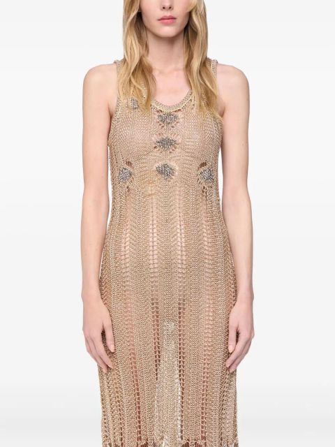 Rabanne crochet midi dress - Neutrals