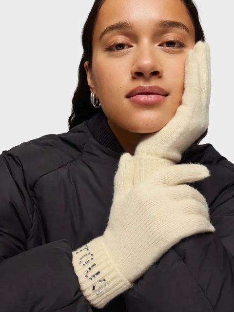 Tous rękawiczki z domieszką wełny TEXTIL kolor beżowy 2002204001