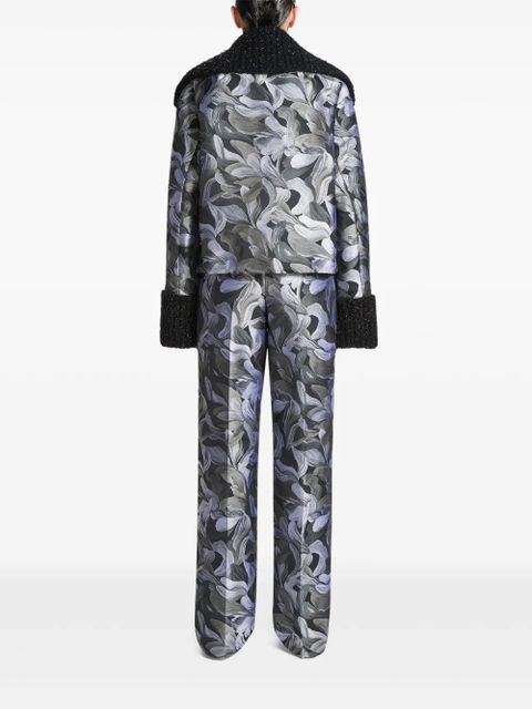 DRIES VAN NOTEN floral-jacquard jacket - Grey - zdjęcie produktu nr 2