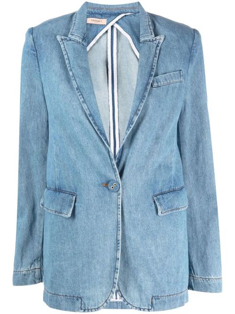 TWINSET single-breasted denim blazer - Blue - zdjęcie produktu nr 1