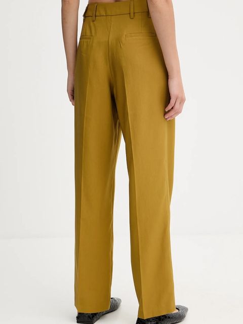 Morgan spodnie damskie kolor żółty proste high waist PFIJA.F - zdjęcie produktu nr 2