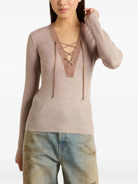 Golden Goose ribbed-knit long-sleeve top - Neutrals
