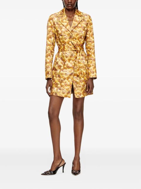 Diesel G-Oji duckling-print belted coat - Yellow