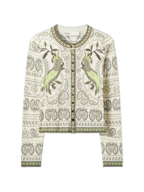 Tory Burch printed wool cardigan - Neutrals - zdjęcie produktu nr 1