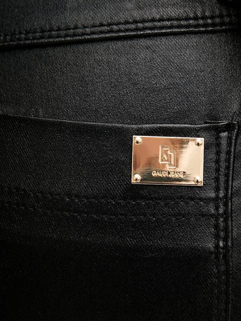 Gaudi spodnie damskie kolor czarny dopasowane high waist 521BD25018