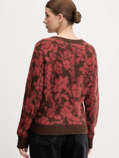 United Colors of Benetton sweter z dodatkiem moheru damski kolor bordowy 1VAAE10F3