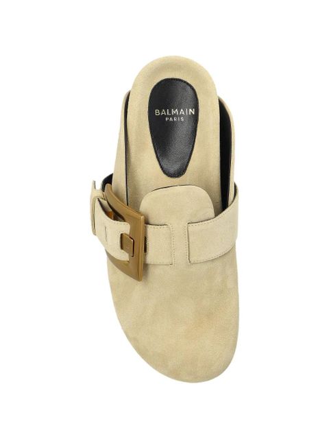 Balmain buckled flat mules - Neutrals