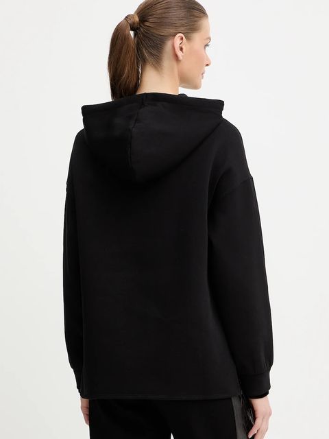 Armani Exchange bluza damska kolor czarny z kapturem gładka XW000987 AF10818