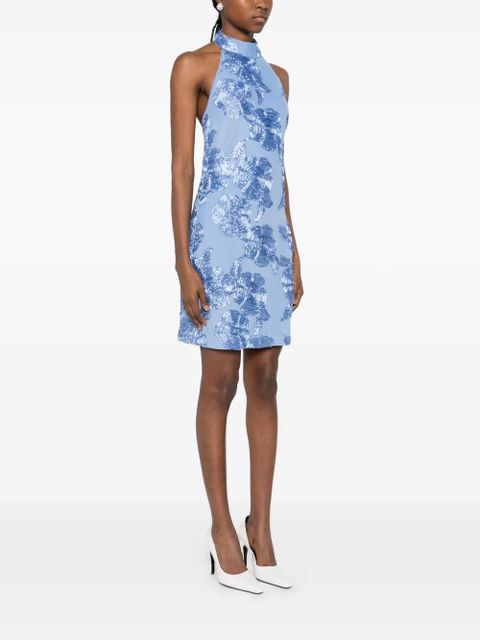 ROTATE BIRGER CHRISTENSEN floral halterneck mini dress - Blue - zdjęcie produktu nr 2