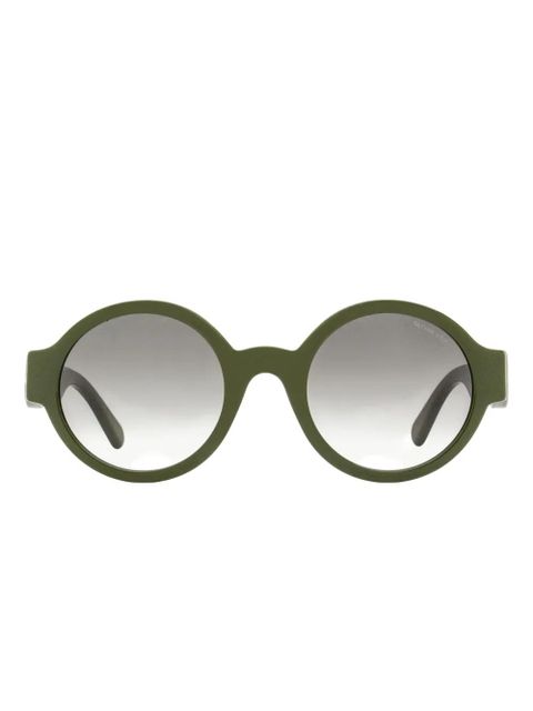 Moncler Eyewear round logo sunglasses - Green - zdjęcie produktu nr 1