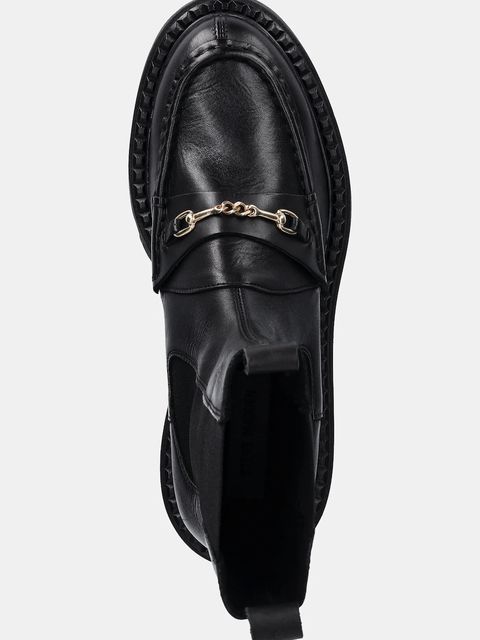 Steve Madden sztyblety skórzane Kasey damskie kolor czarny na płaskim obcasie 11004947