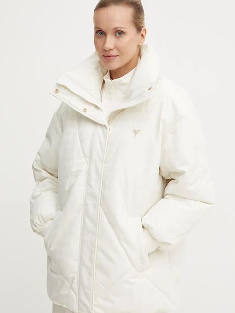 Guess kurtka damska kolor biały zimowa V4BL01 WGLW2