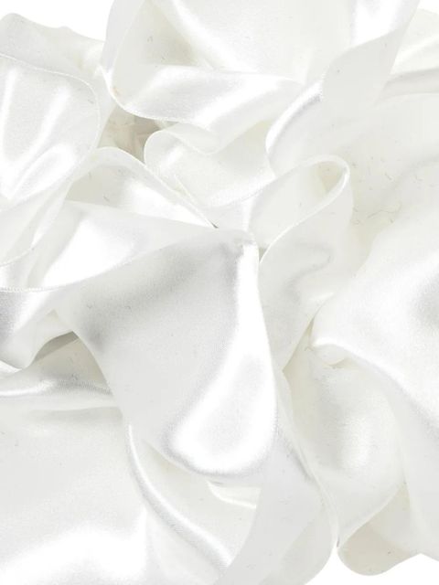 Jennifer Behr ruffled silk-satin claw clip - White