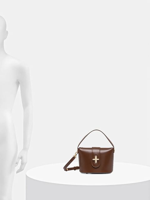 Answear.LAB torebka skórzana kolor brązowy