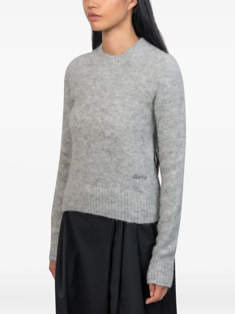 AMI Paris logo-embroidered crew-neck sweater - Grey - zdjęcie produktu nr 2