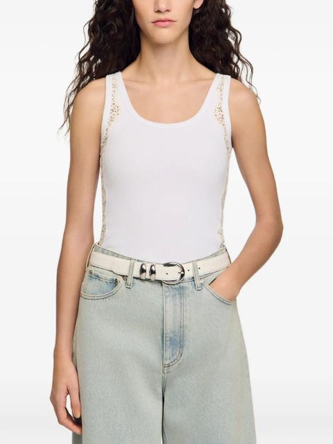 SANDRO lace-trim top - White