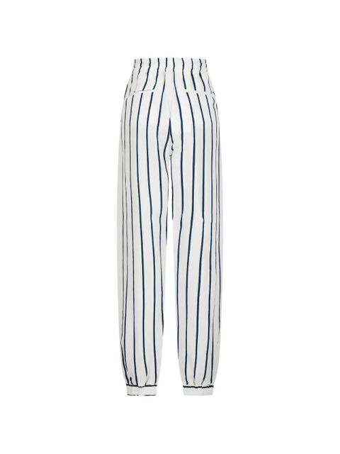 The Attico elasticated striped trousers - White