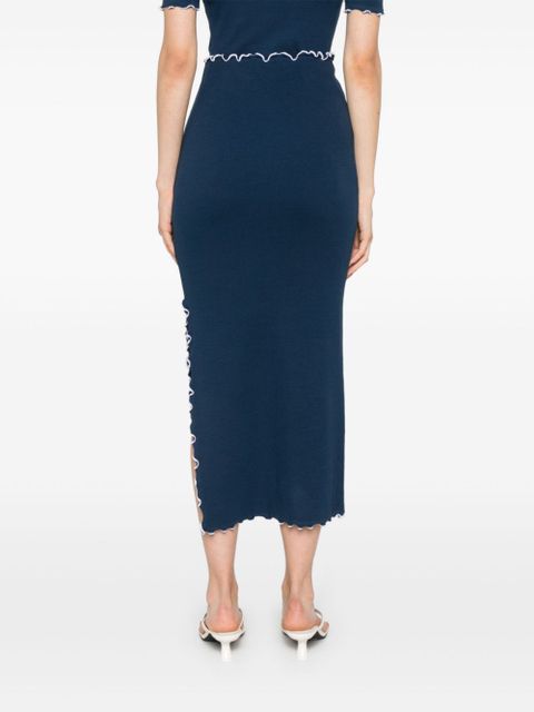 ROTATE BIRGER CHRISTENSEN ribbed midi skirt - Blue