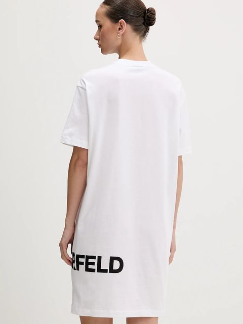 Karl Lagerfeld Jeans sukienka bawełniana kolor biały mini prosta B1W13054