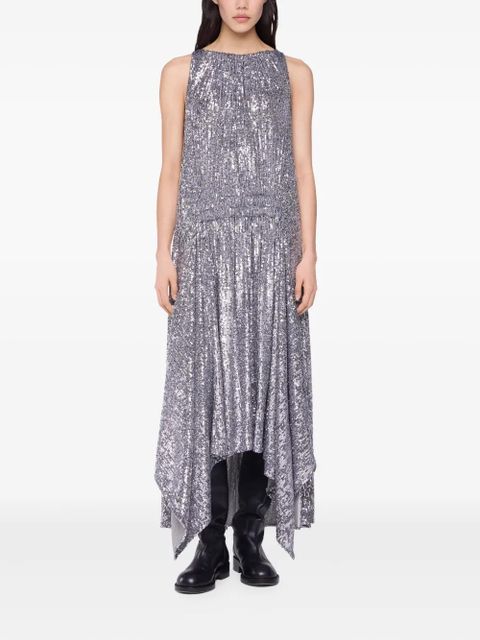 Rabanne sequined high-low dress - Silver - zdjęcie produktu nr 2
