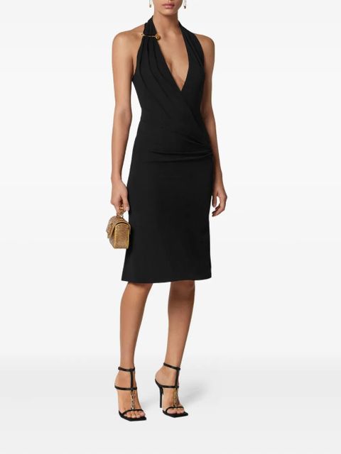 Versace halterneck crêpe midi dress - Black